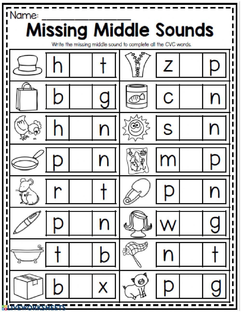 Engaging Middle Sound Worksheets For Effective Phonics Practice