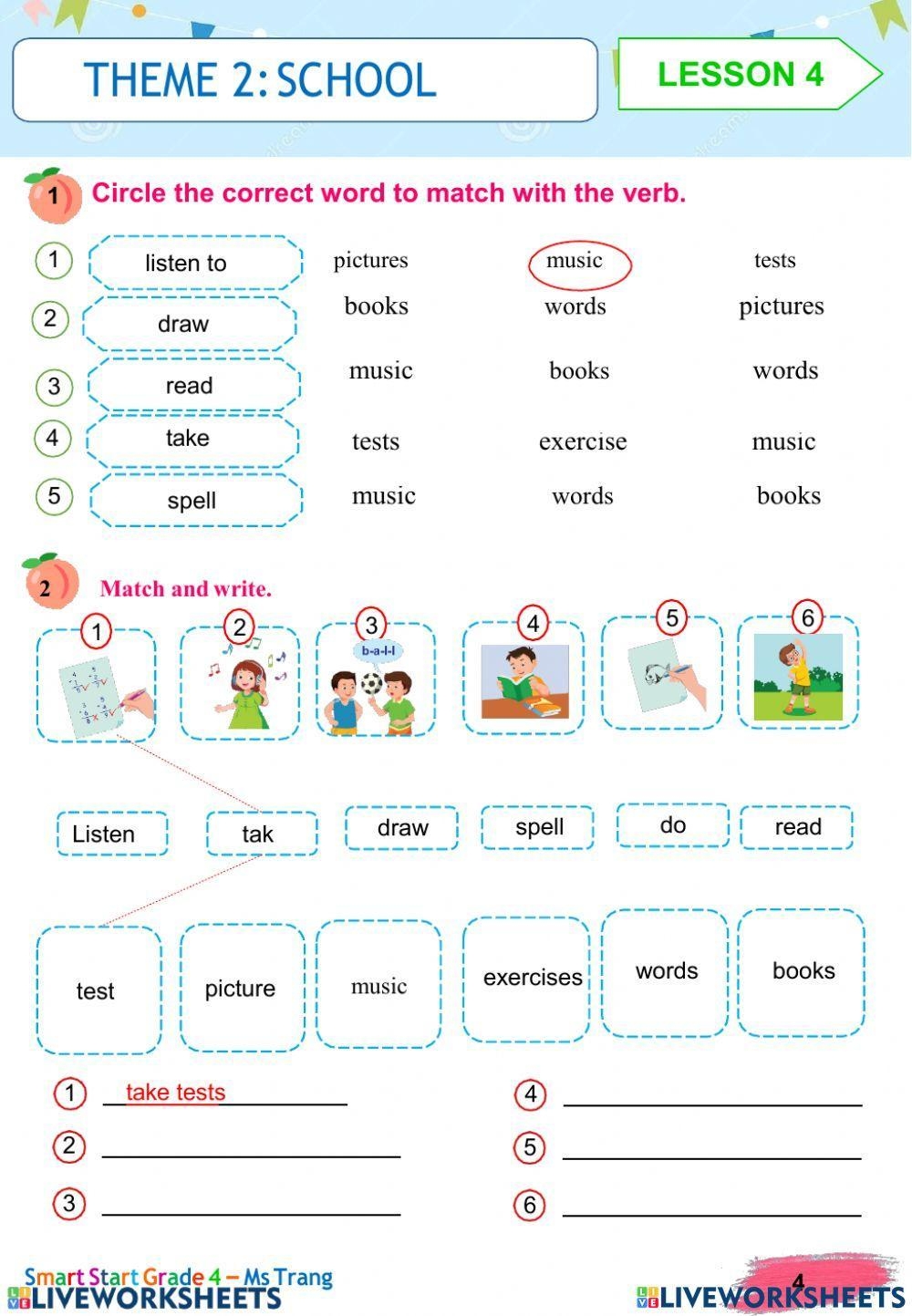English Grade 4 Free Interactive Worksheets 1799093