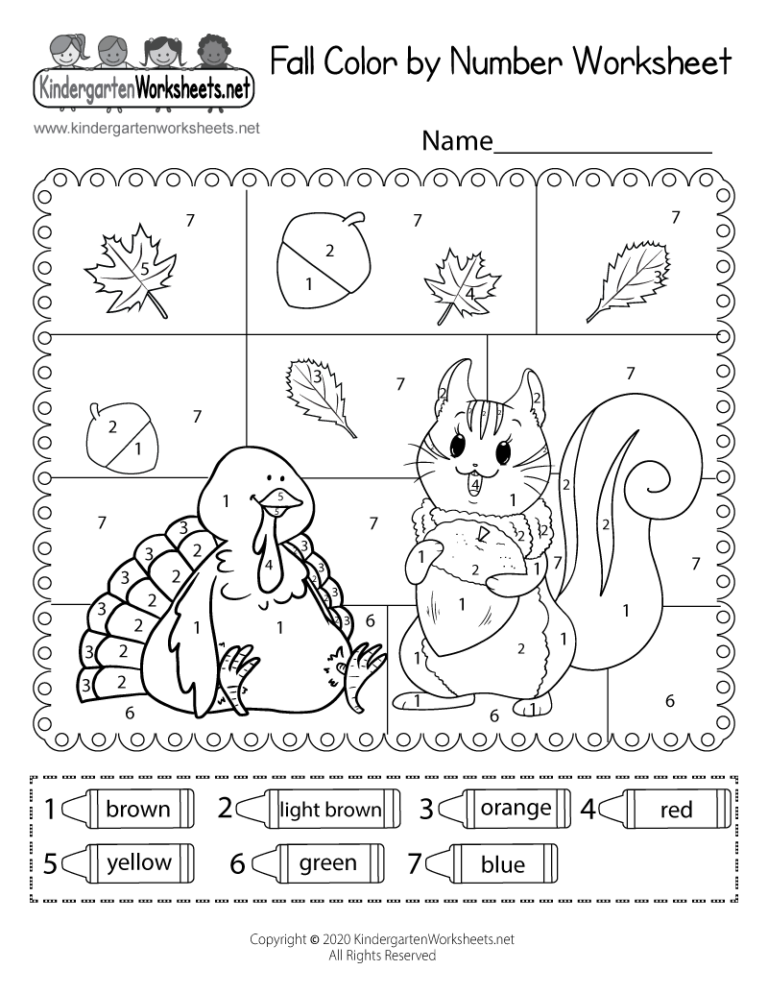 Fall Color By Number Worksheet Free Printable Digital U0026 PDF