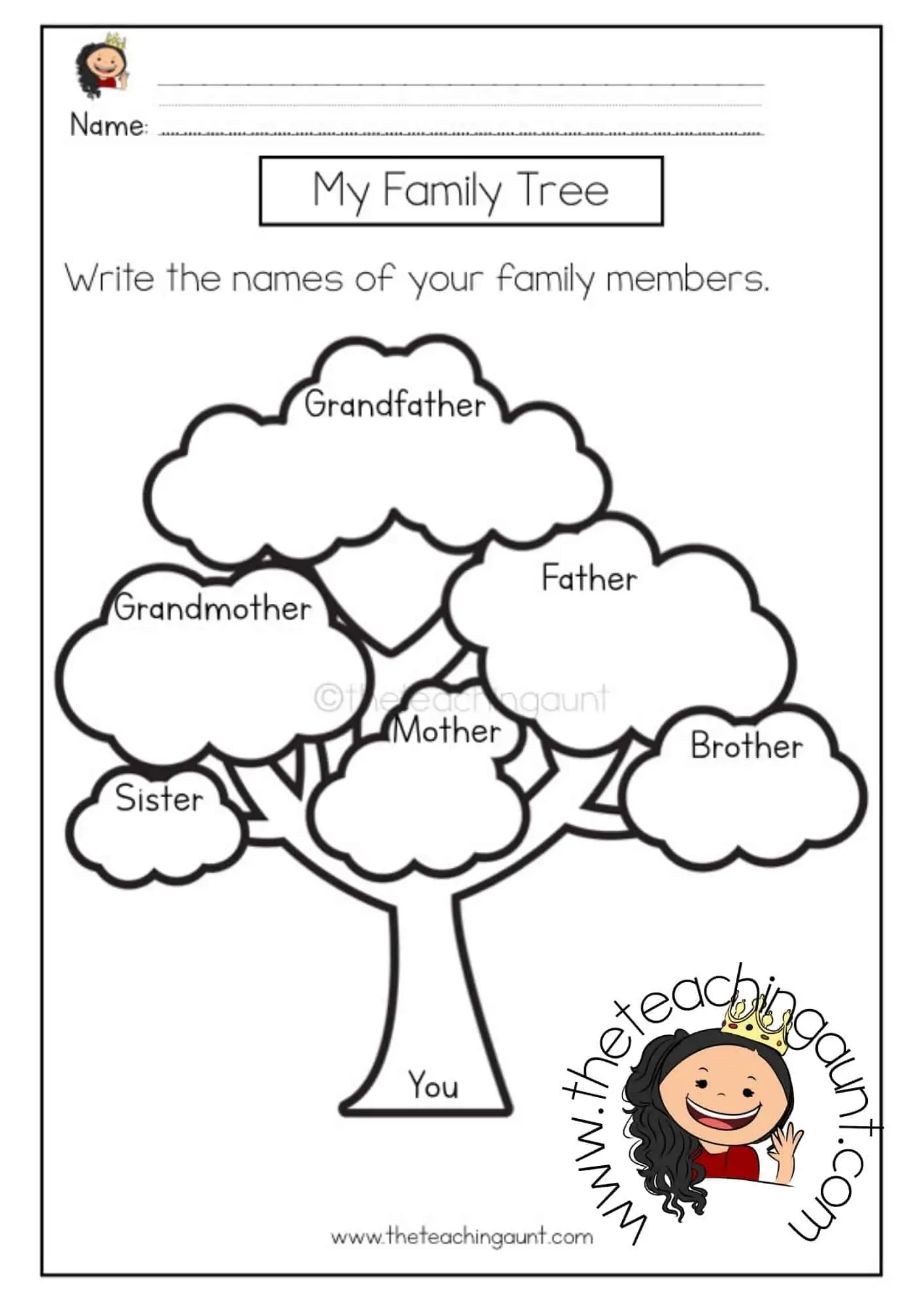 My Family Tree Free Printable Worksheets