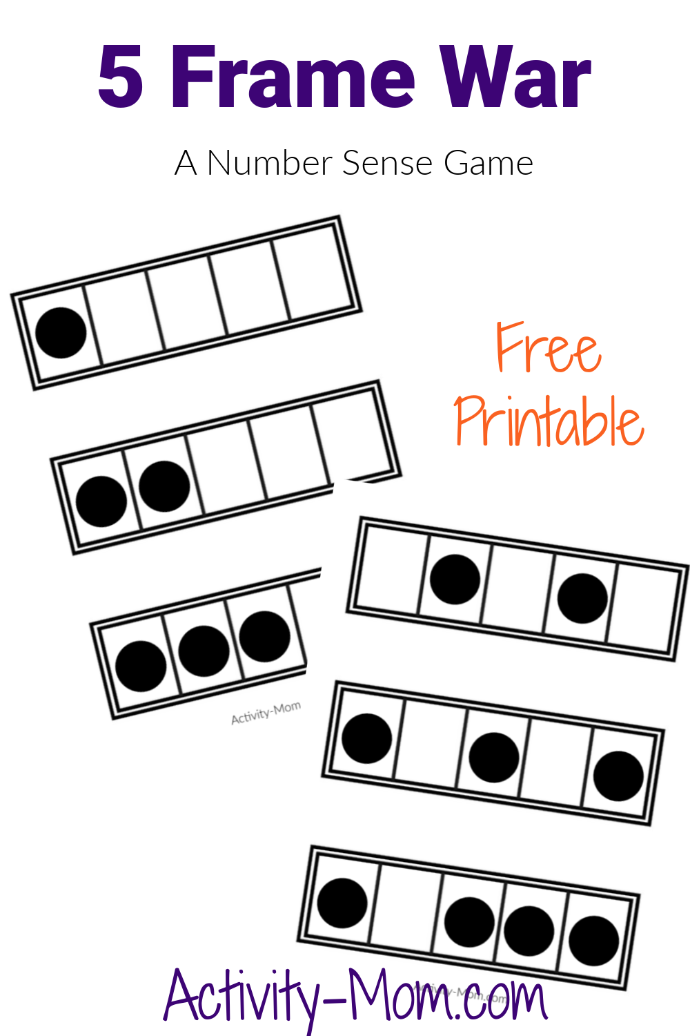 Free Five Frame Worksheets Kindergarten