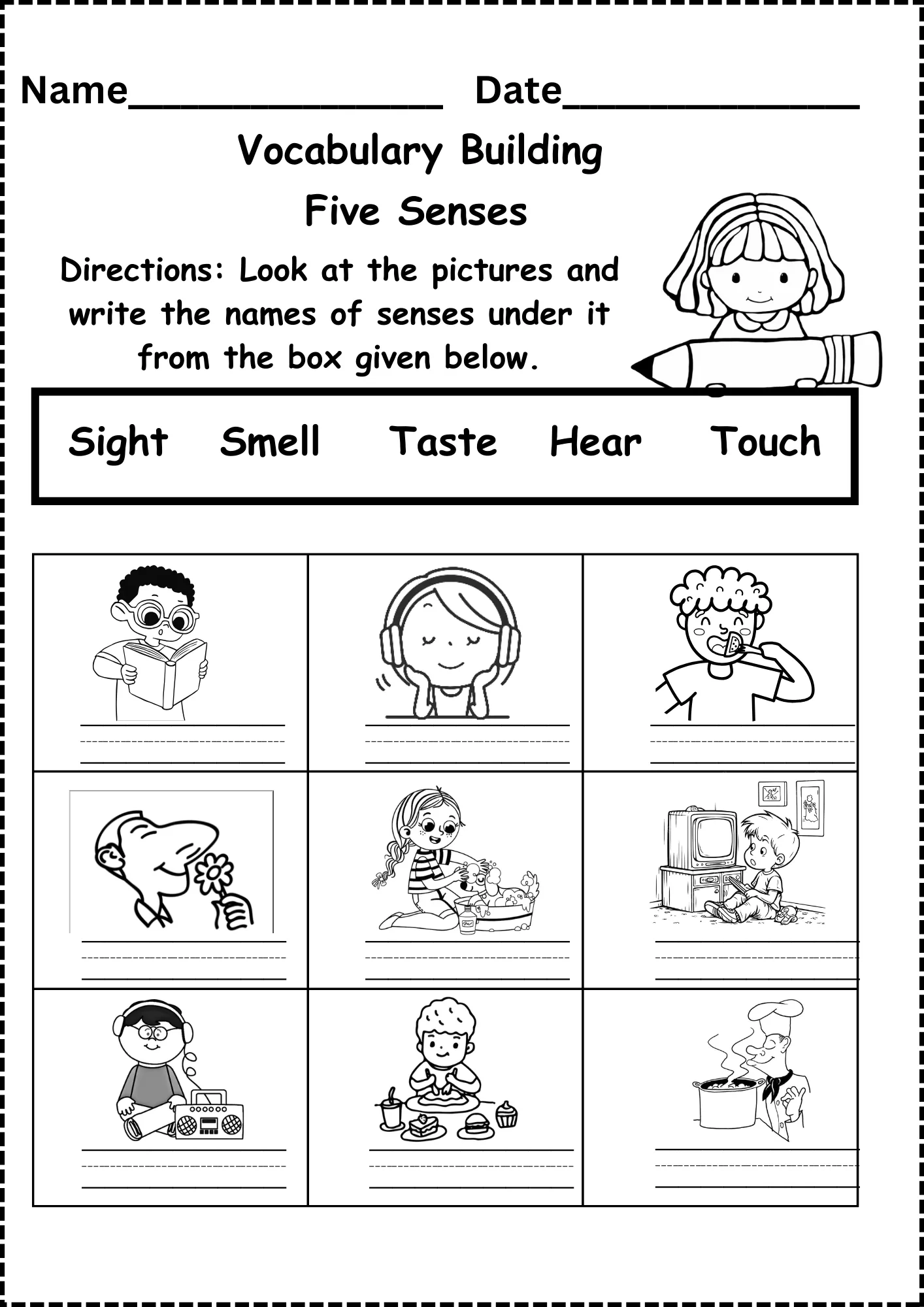 Senses Printables Preschool