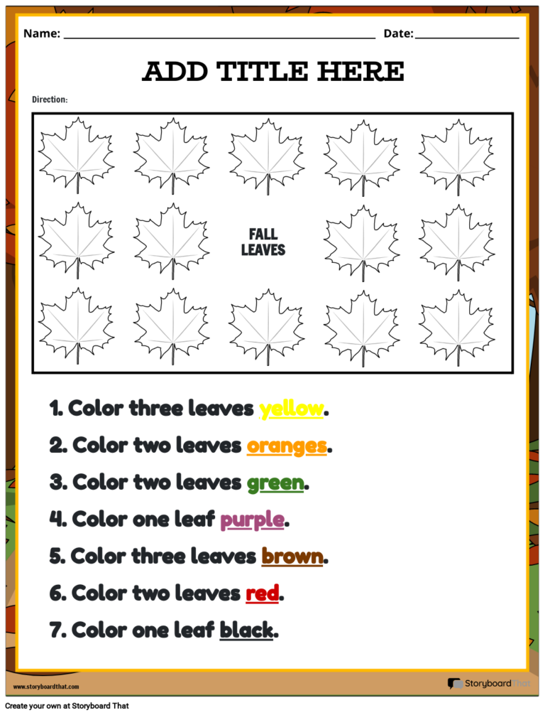 Following Directions Worksheets Storyboard That