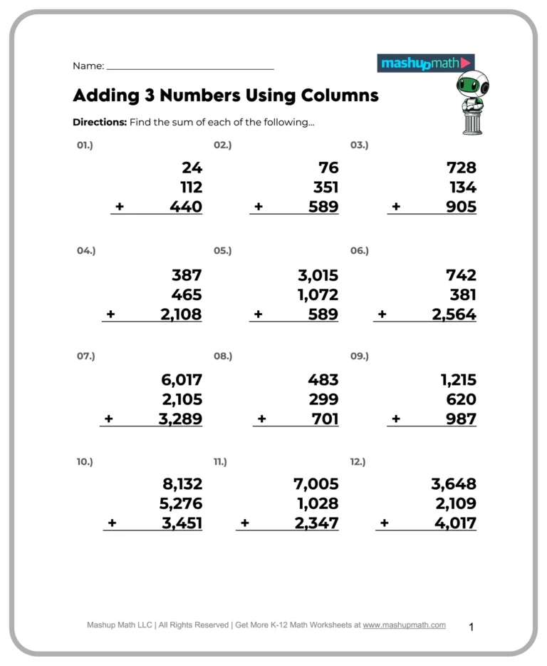 Free 5th Grade Math Worksheets Printable W Answers Mashup Math