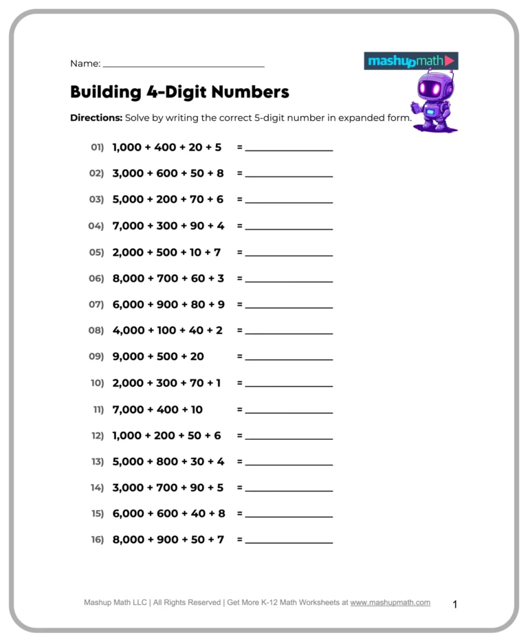 Free 5th Grade Math Worksheets Printable W Answers Mashup Math