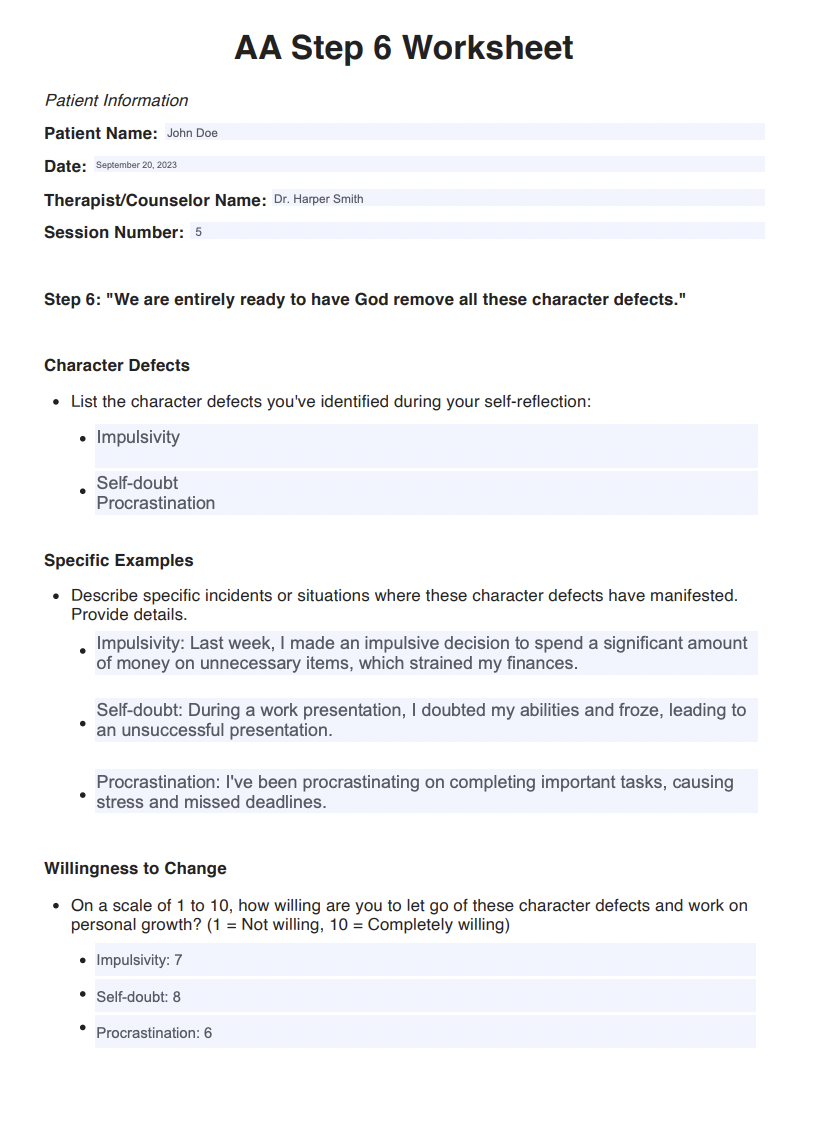 Free Aa Step 6 Worksheet Download Free Aa Step 6 Worksheet Png Images Free Worksheets On Clipart Library