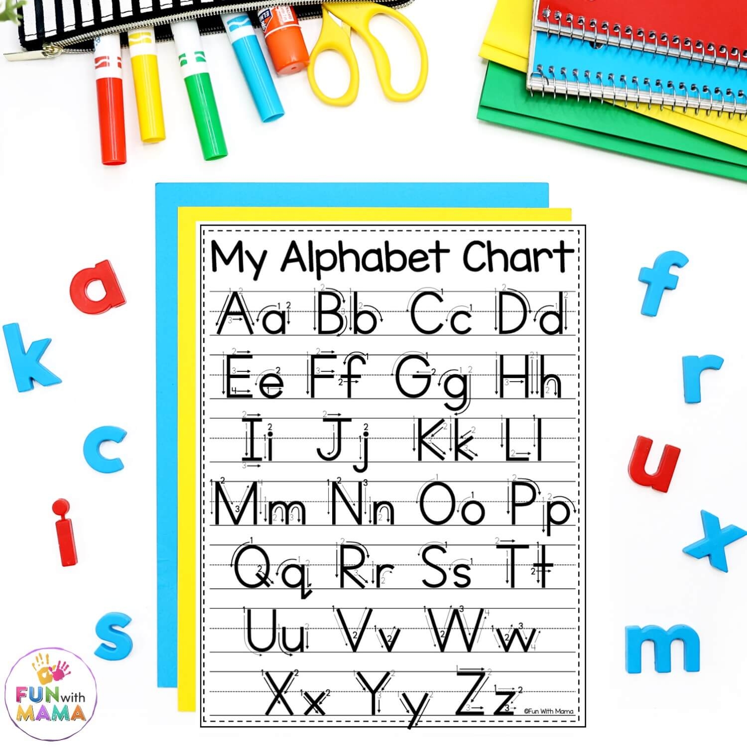 Printable Abc Chart For Preschool Trace