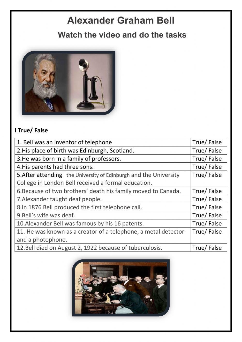 Free Alexander Graham Bell Worksheet Download Free Alexander Graham Bell Worksheet Png Images Free Worksheets On Clipart Library