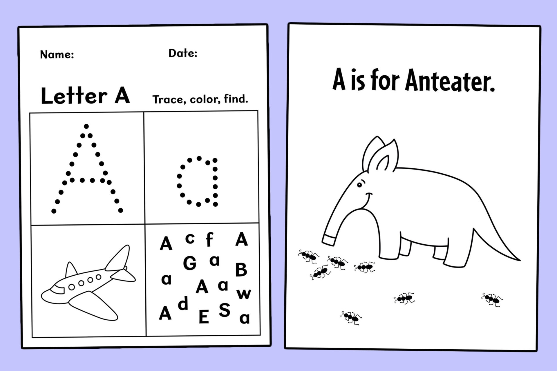 Preschooler Letter A Worksheets For Preschool