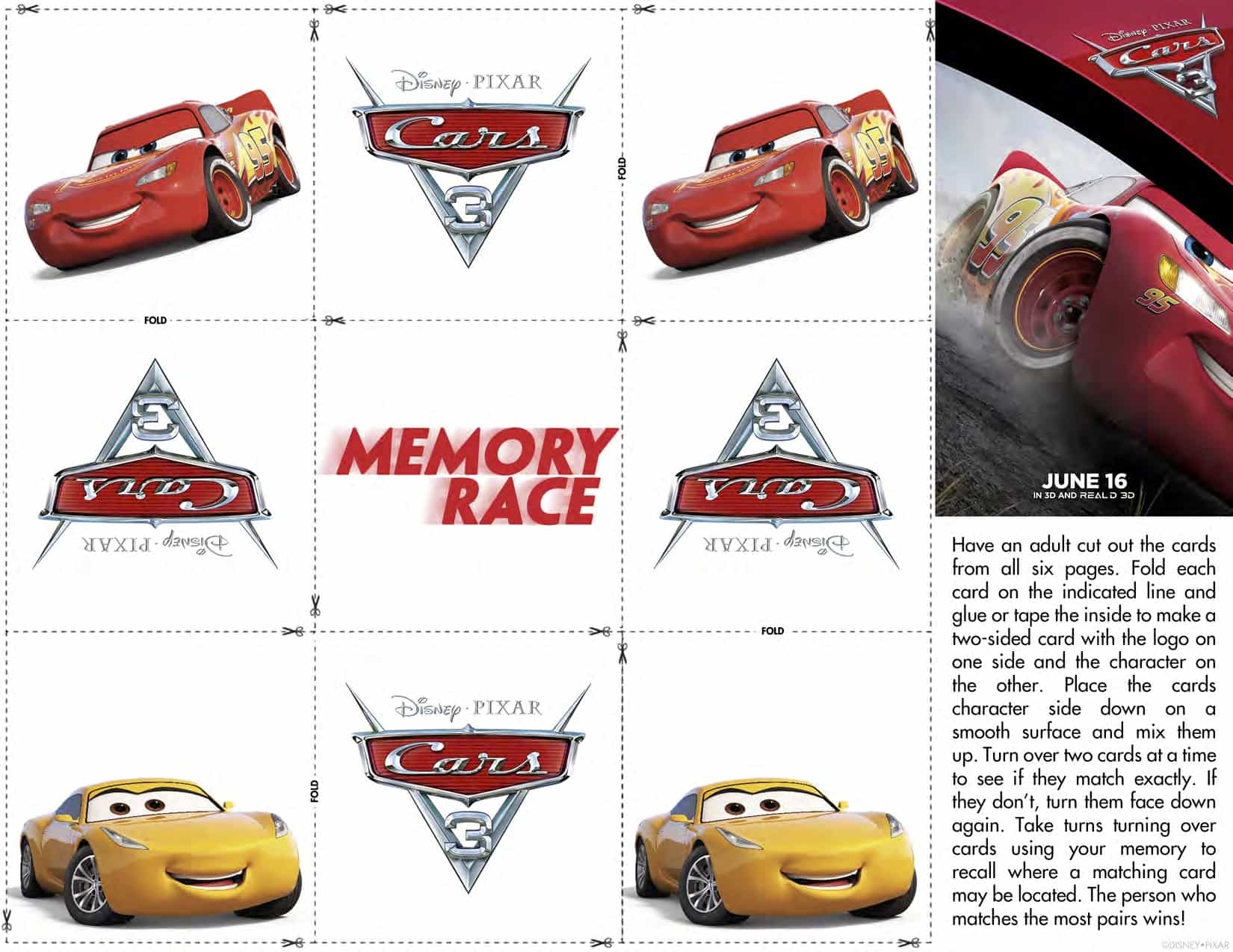 Free And Fun Cars 3 Activity Sheets Hispana Global
