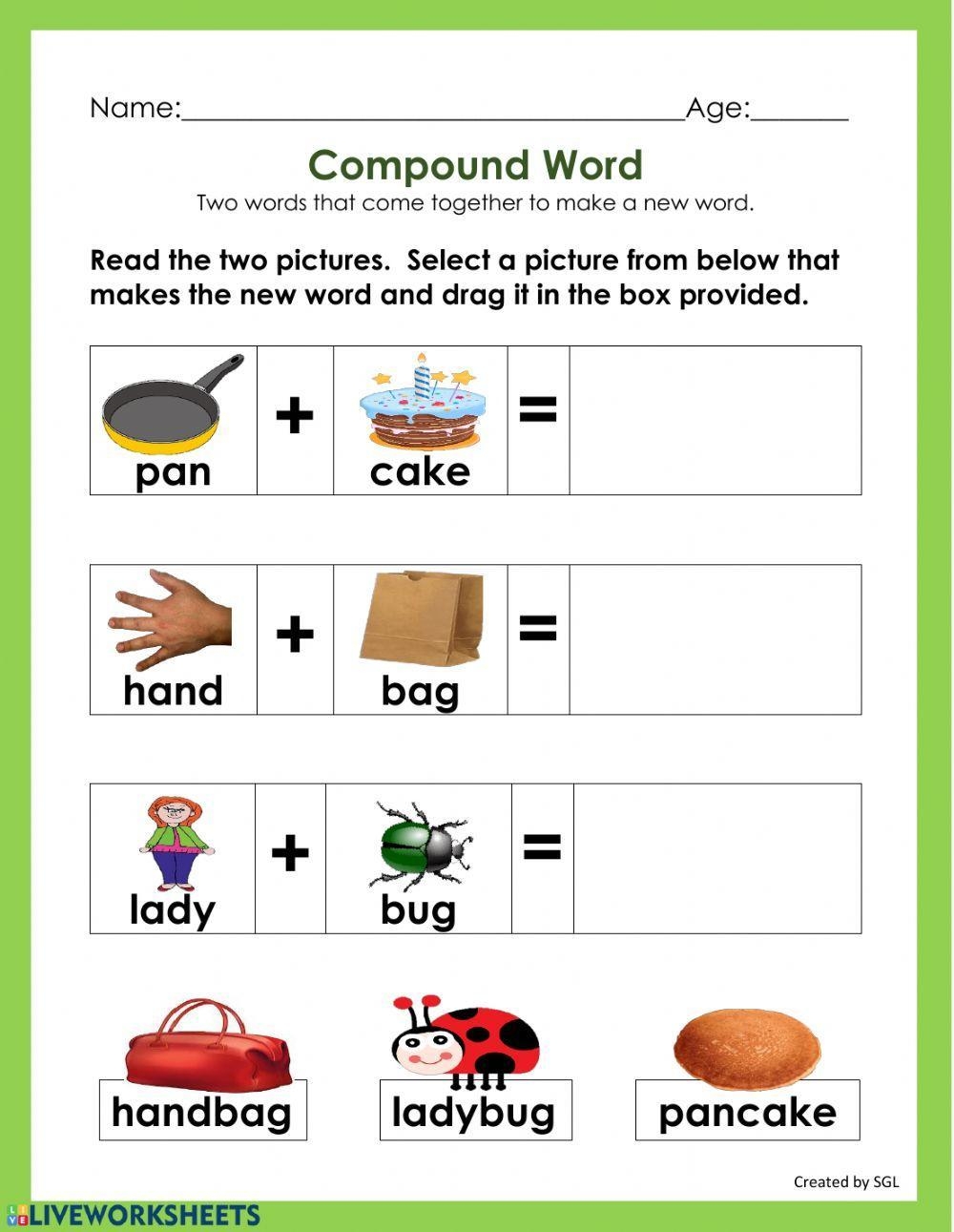 Free Printable Compound Word Worksheets