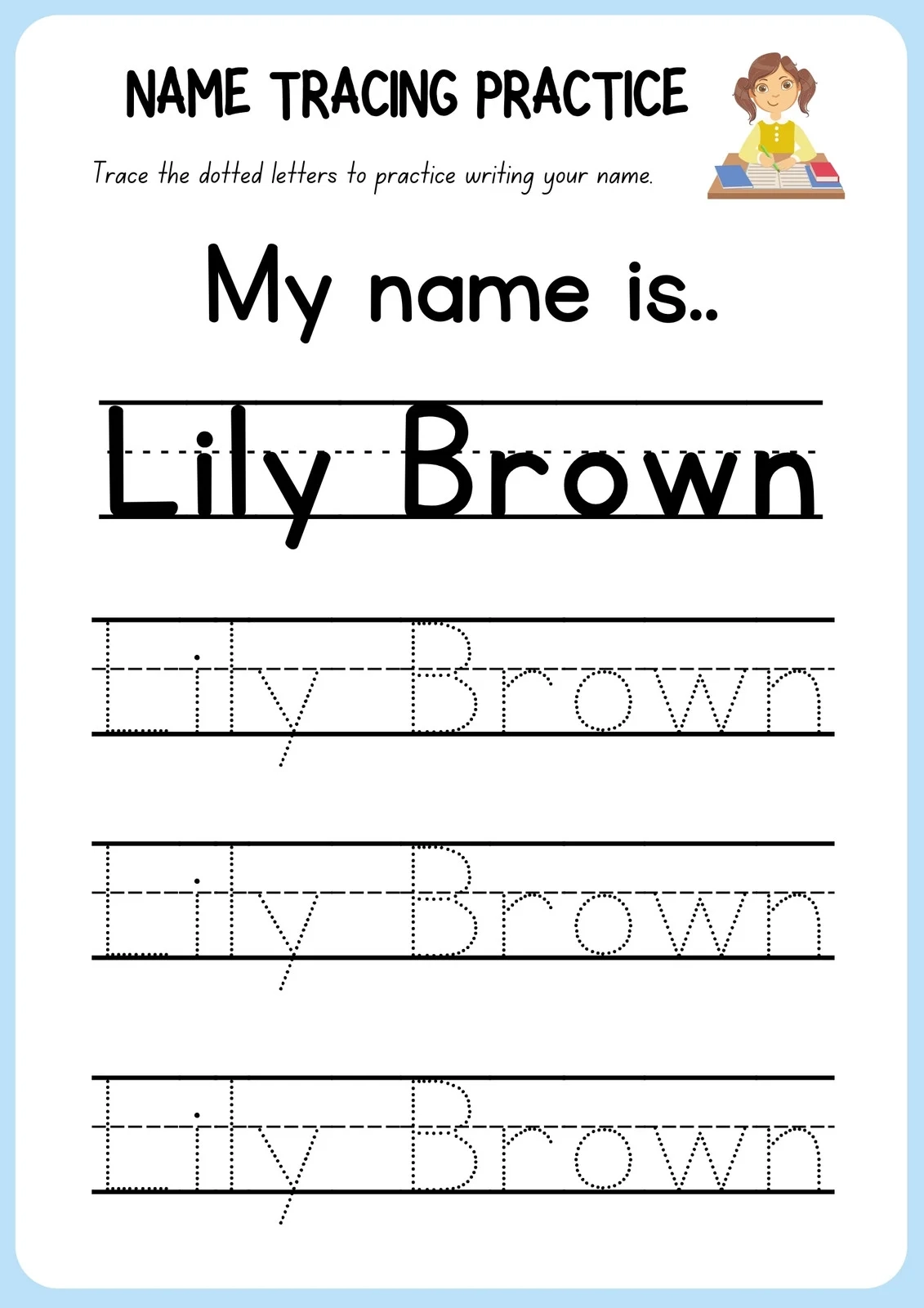 Trace Your Name Worksheets Printables