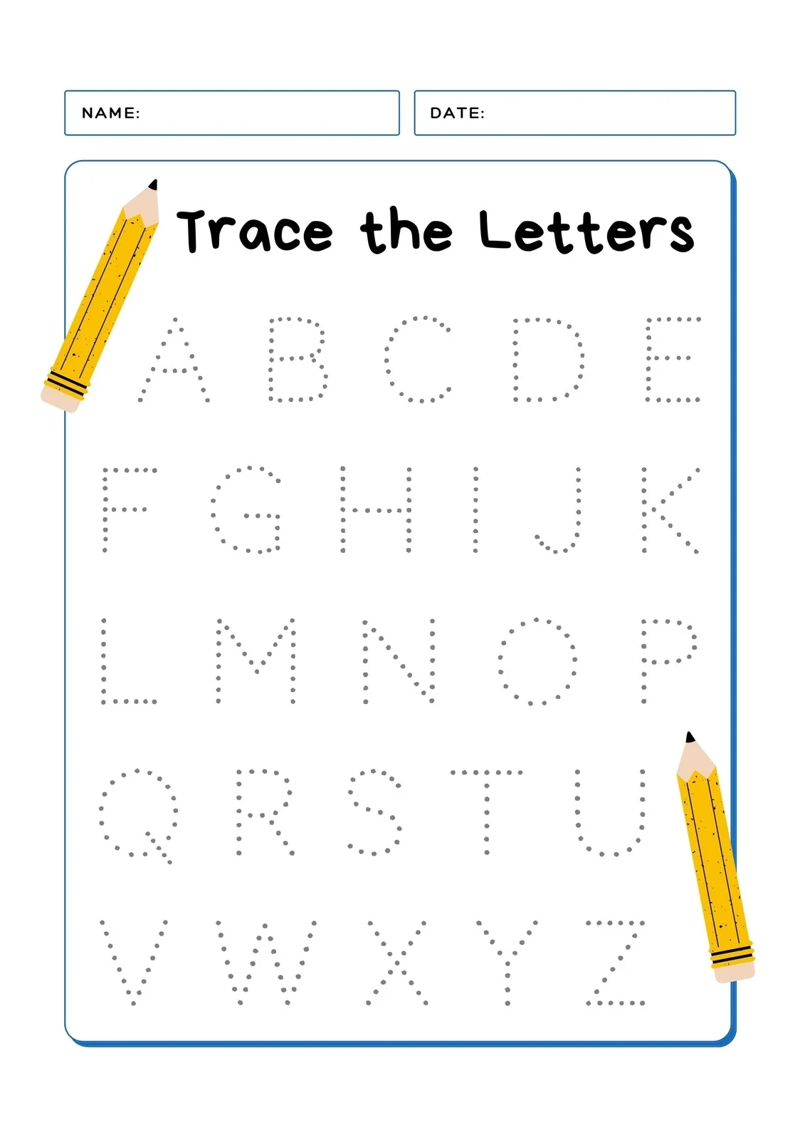 Custom Alphabet Tracing Worksheets