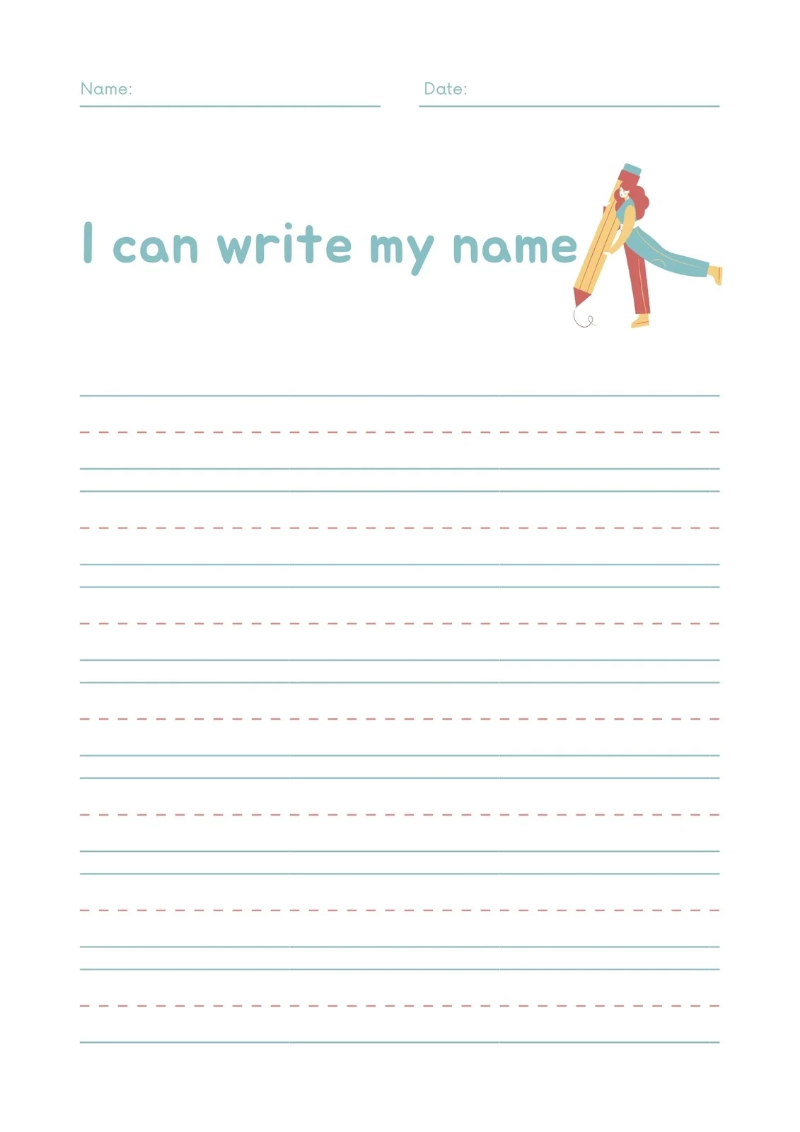 Name Handwriting Printables For Preschoolers