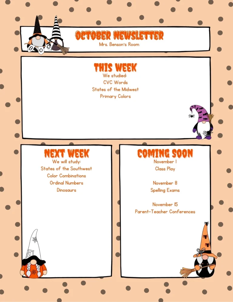 Free Custom Printable Preschool Newsletter Templates Canva