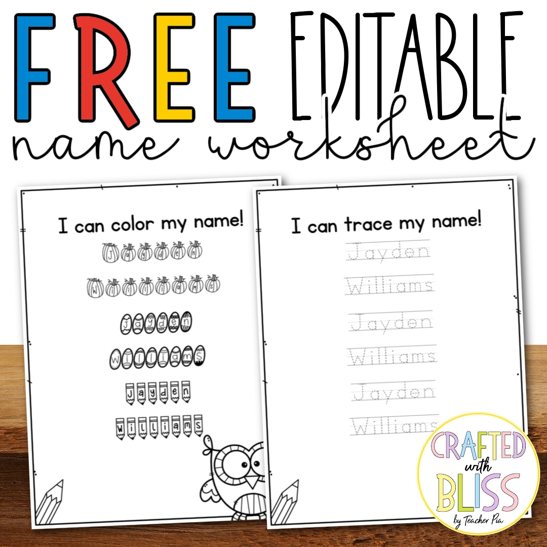 FREE EDITABLE Name Practice Worksheet Preschool Sped Kindergarten OT Made By Teachers
