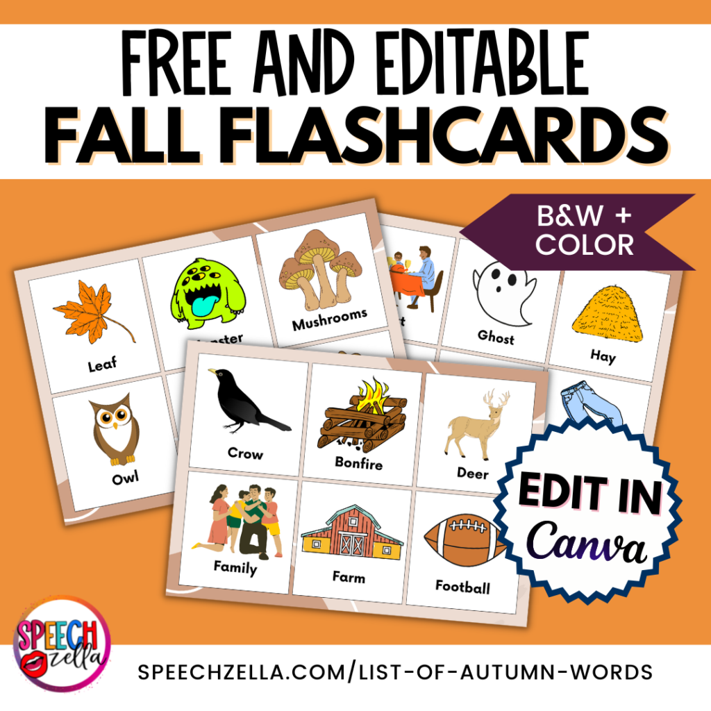 Free Fall Activity Worksheets For Speech Therapy