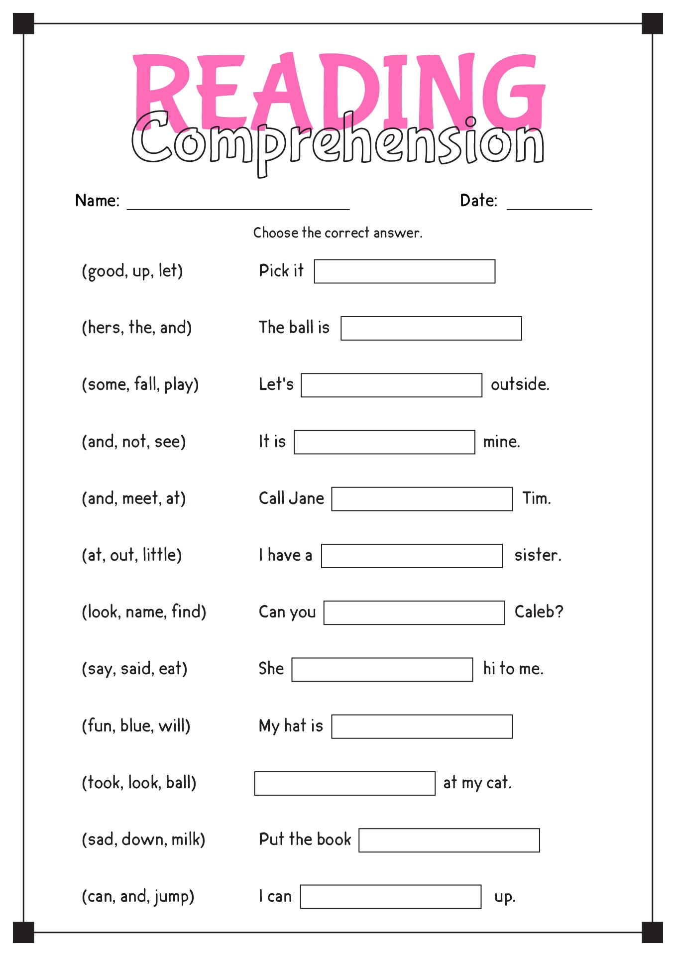 Free Free Reading Comprehension Exercises Download Free Free Reading Comprehension Exercises Png Images Free Worksheets On Clipart Library