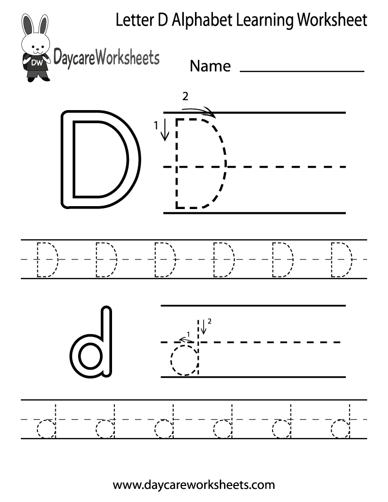Worksheet Letter D For Preschool