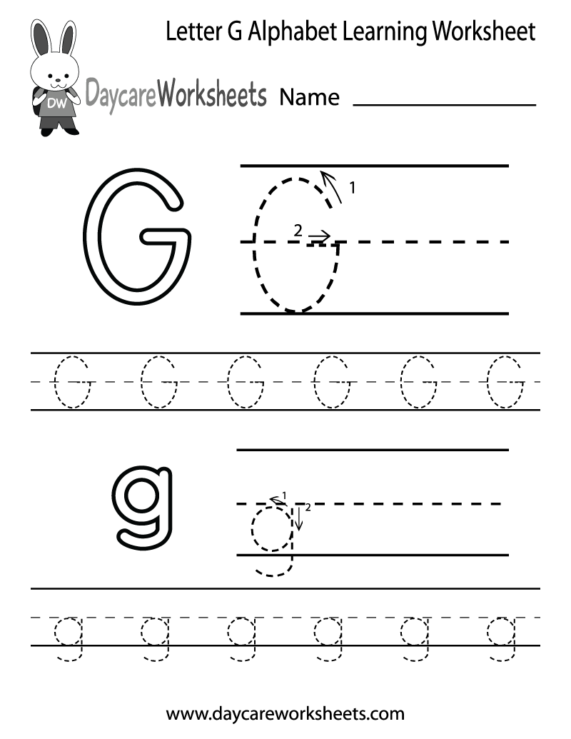 Printable Letter G Worksheets For Toddlers