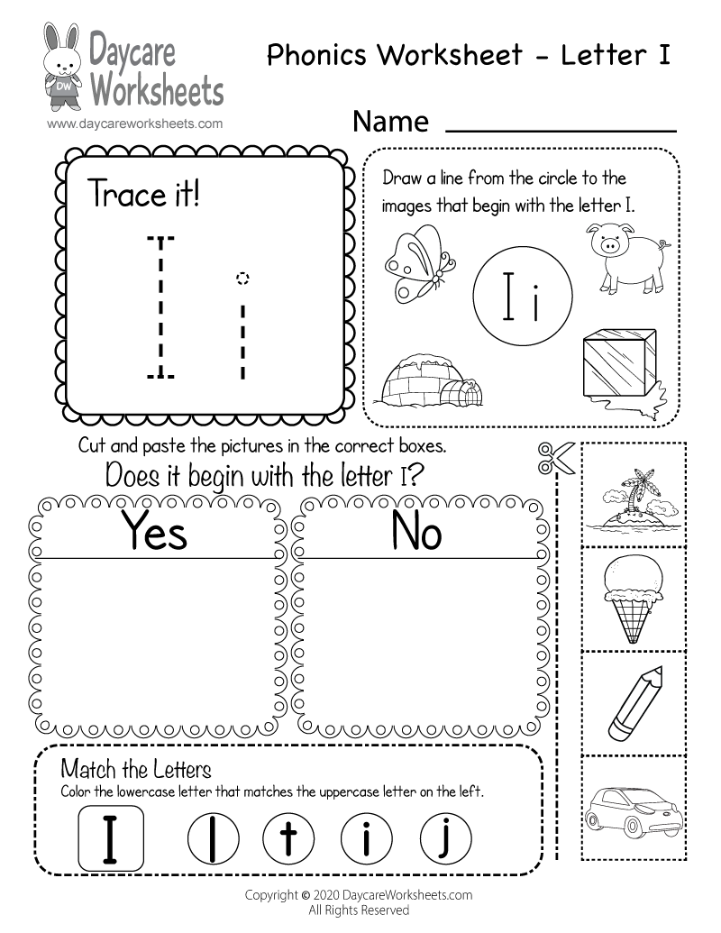 Letter I Worksheet Preschoolers