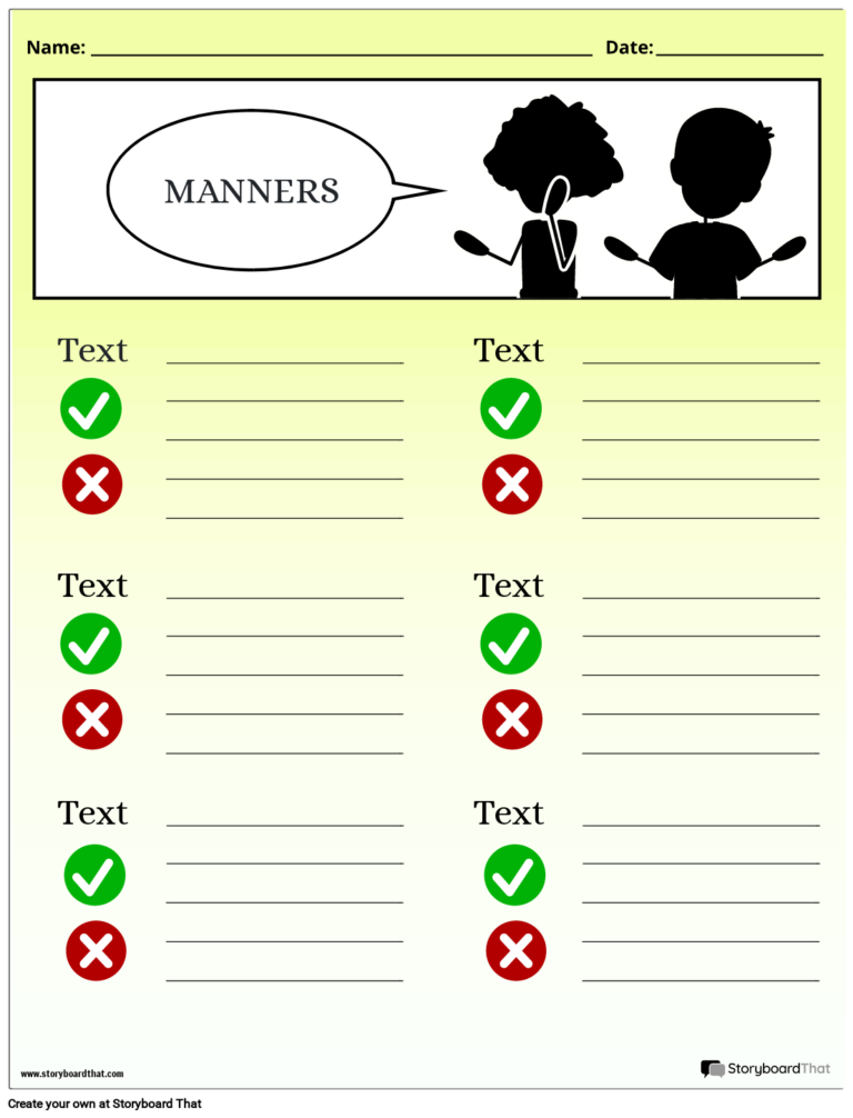 Free Manners Worksheets Editable Templates U0026 Examples