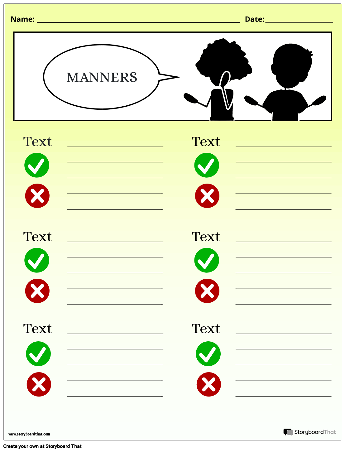Free Manners Worksheets Editable Templates U0026 Examples