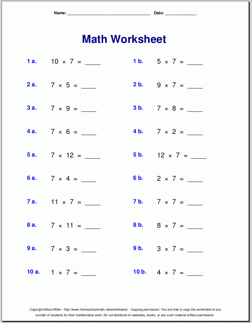 Maths Worksheets Year 7 Printable Free