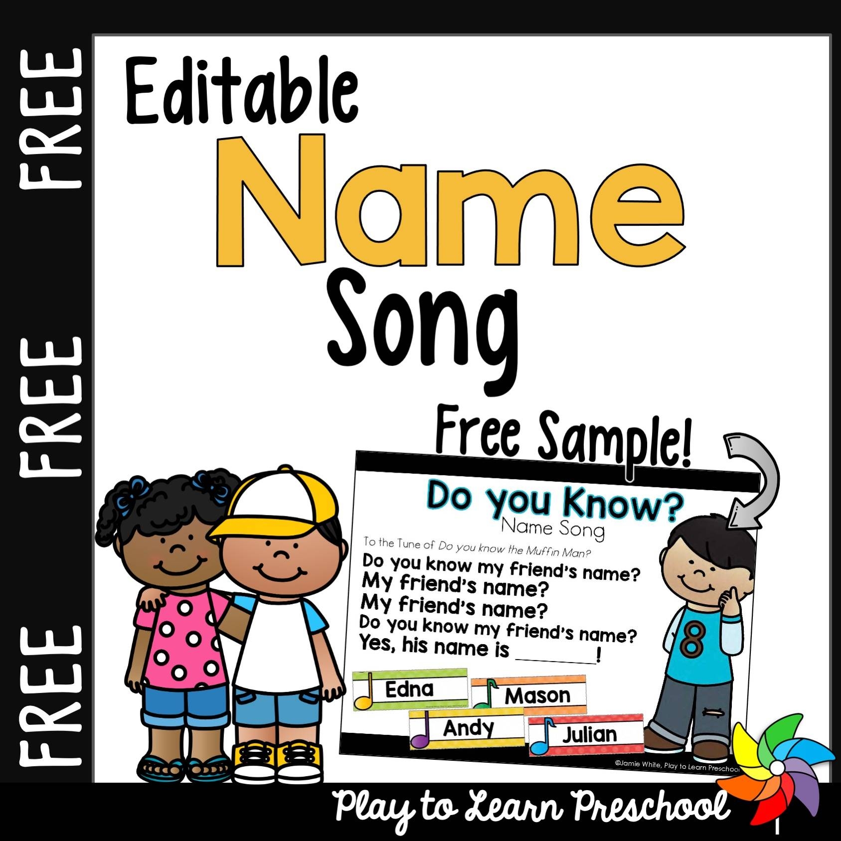 Free Name Song Play To Learn Preschool
