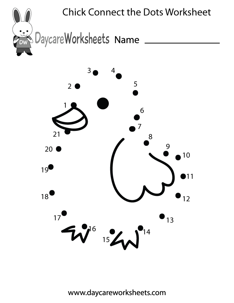 Free Preschool Chick Connect The Dots Worksheet Worksheets Library