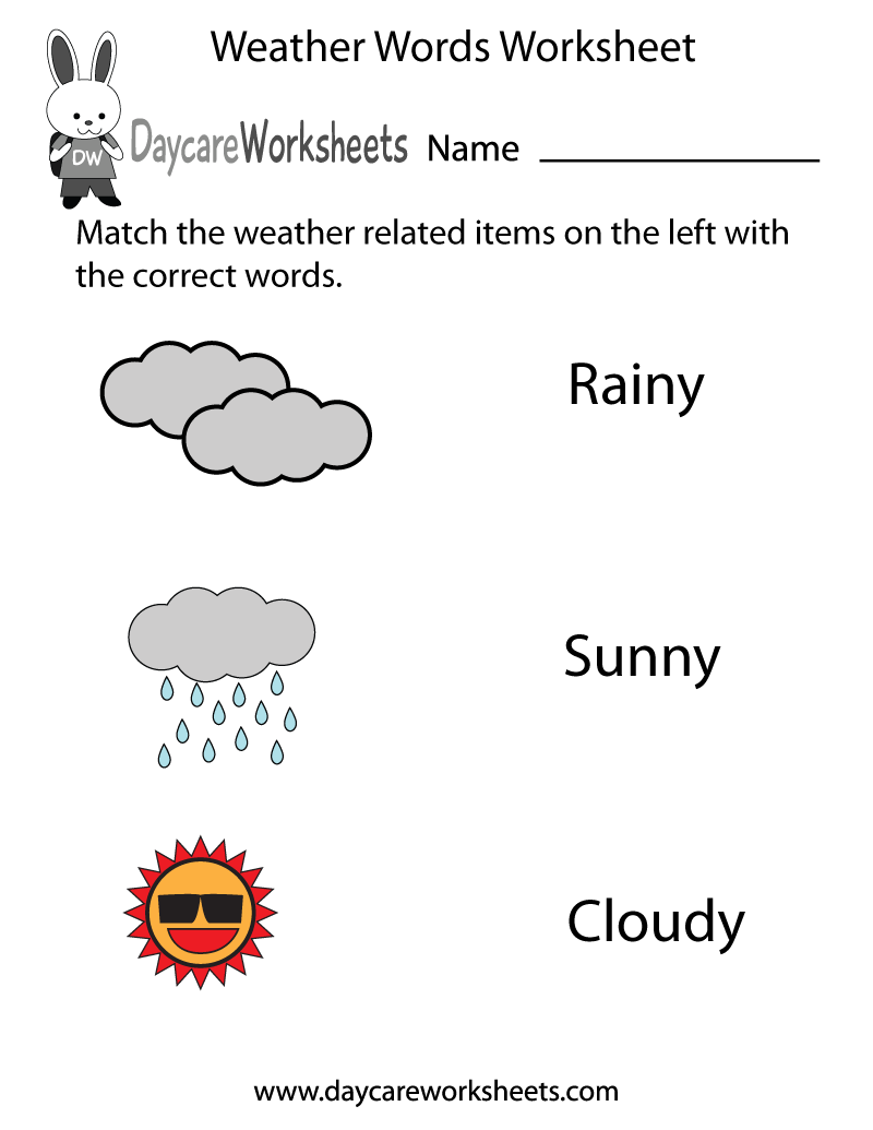 Preschool Weather Worksheet