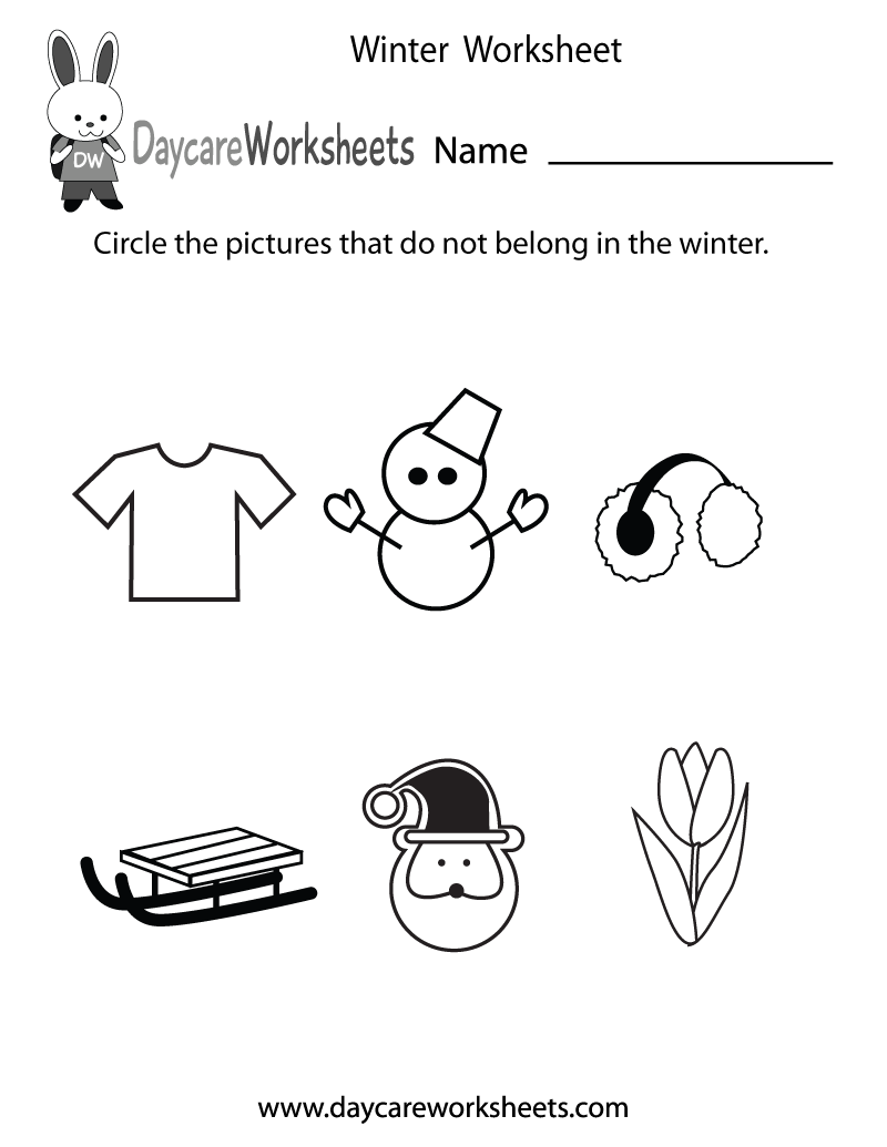Free Winter Worksheets For Preschool