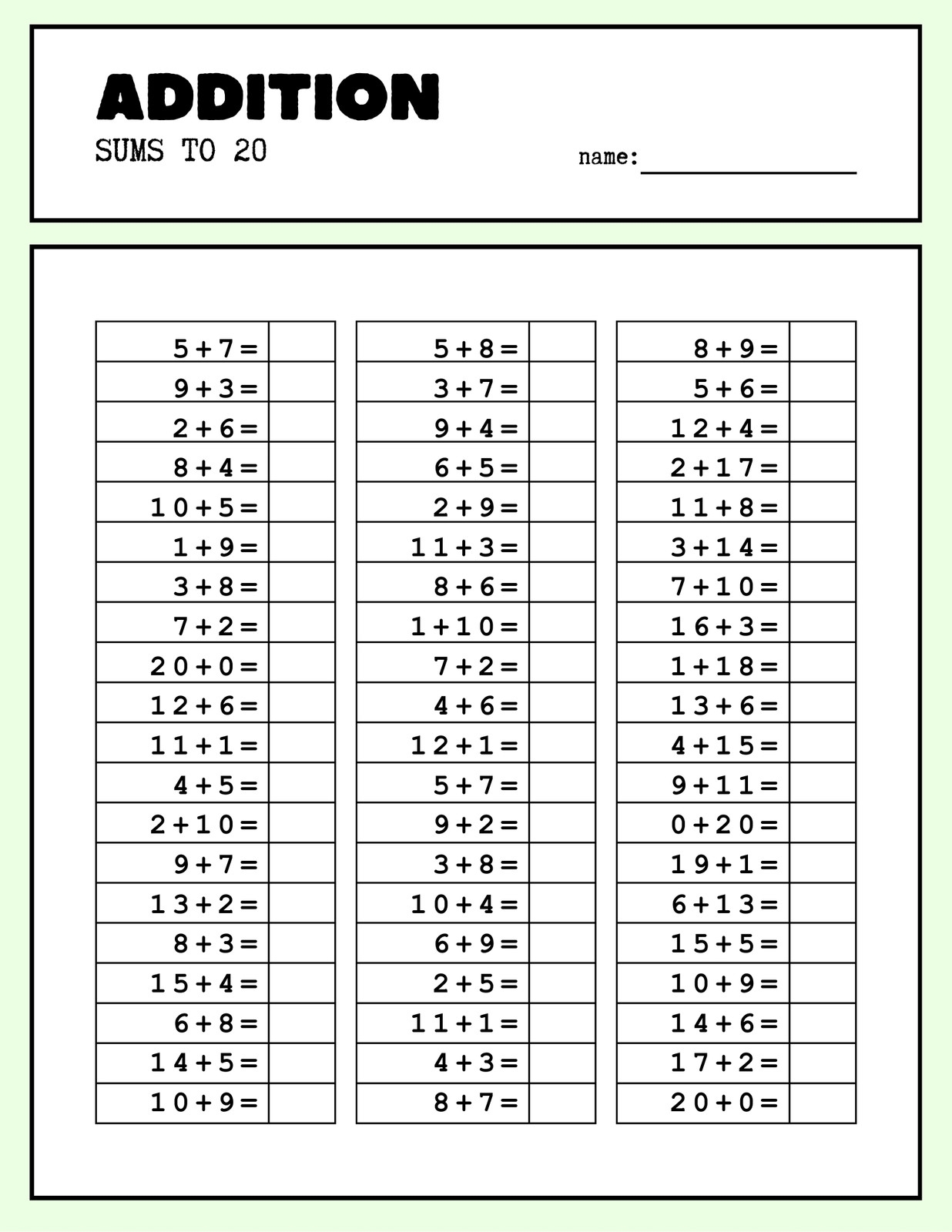 Math Is Fun Free Printable Worksheets