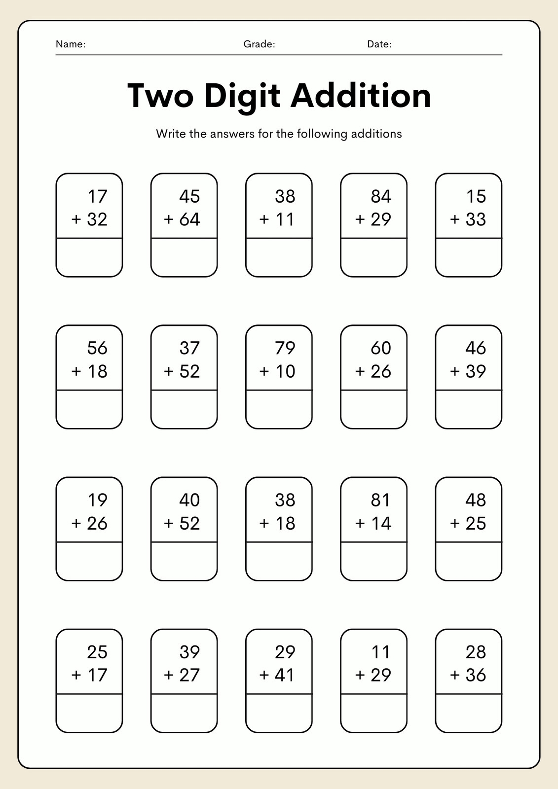 Free Printable 2nd Grade Math Worksheets Canva