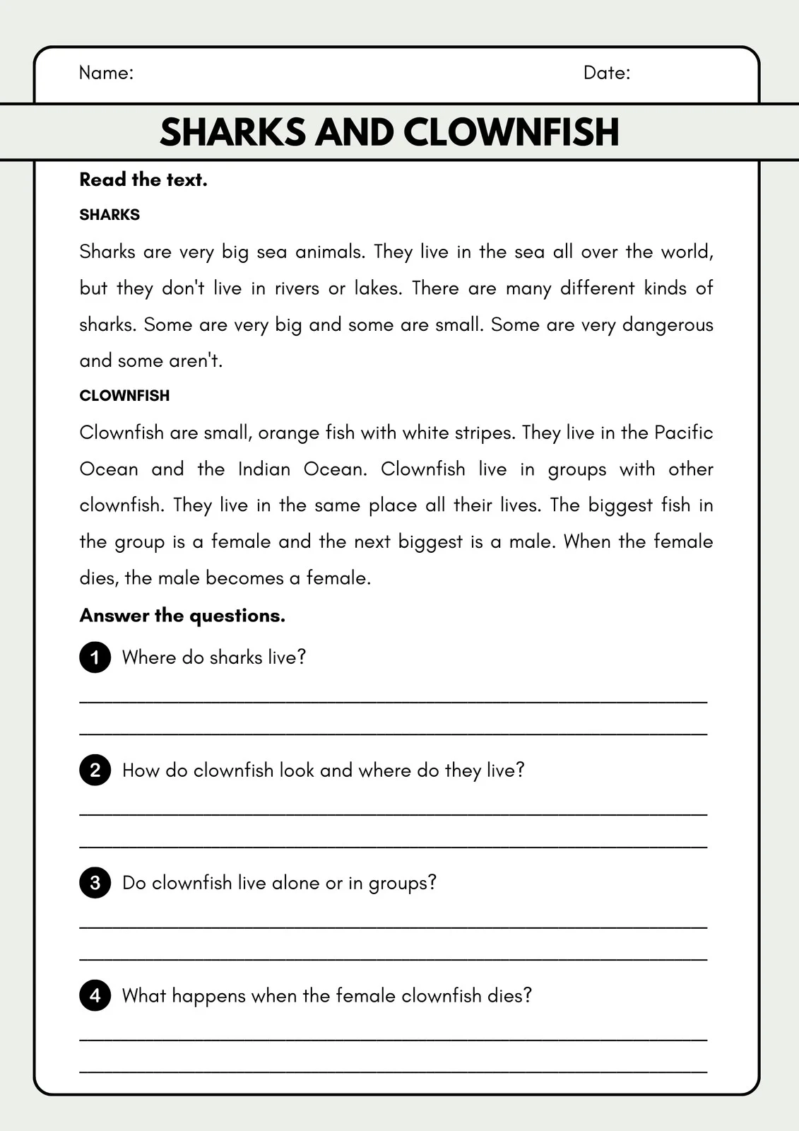 Grade 3 Comprehension Worksheets Free Printable