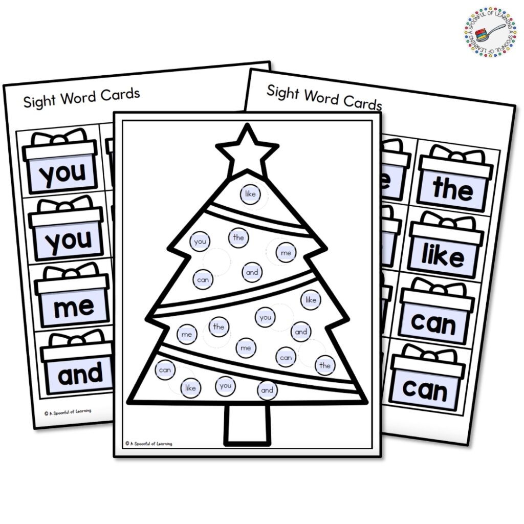 Free Printable Christmas Sight Word Worksheets