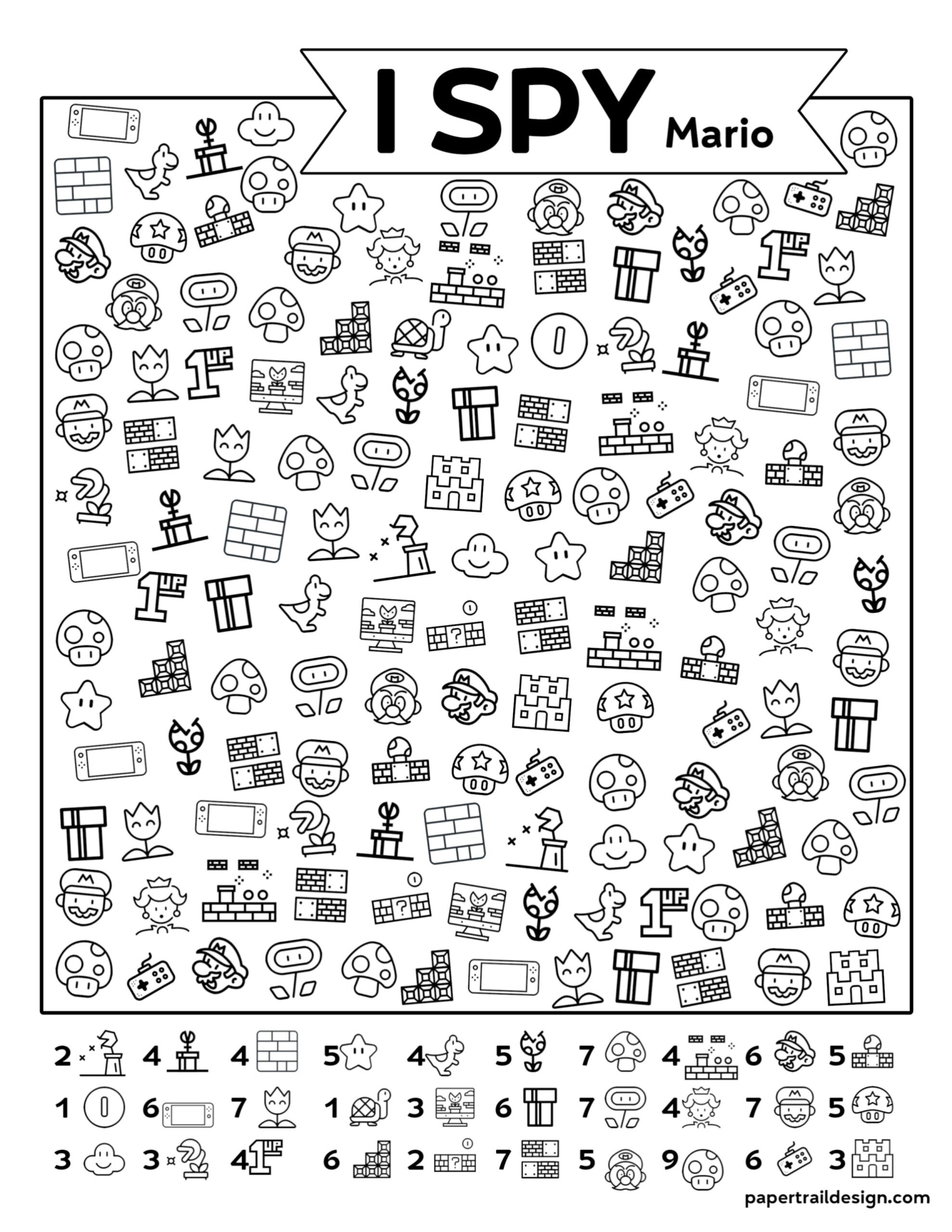 Free Printable Super Mario Worksheets