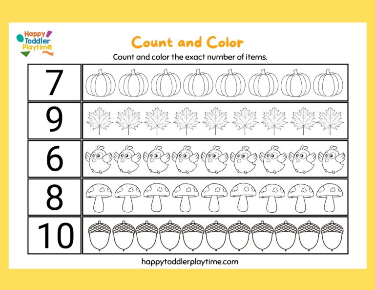 Free Printable Kindergarten Counting Worksheets Happy Toddler Playtime