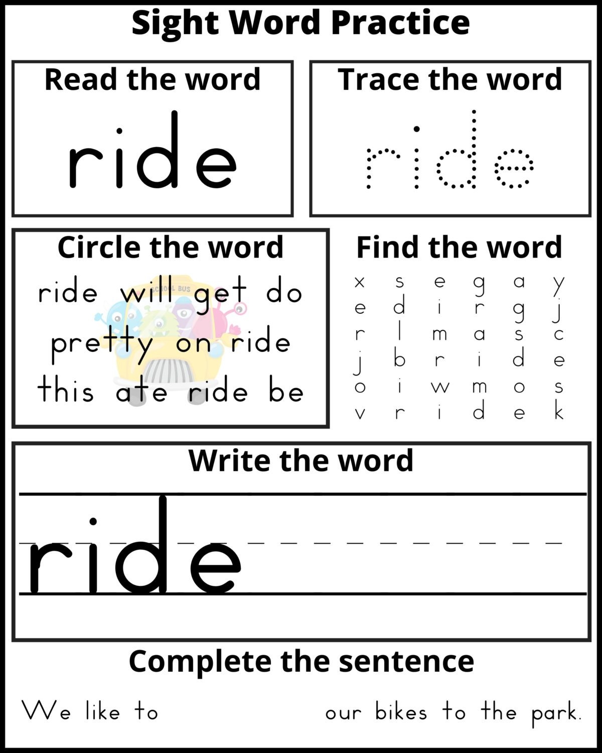 Sight Word At Worksheets For Kindergarten