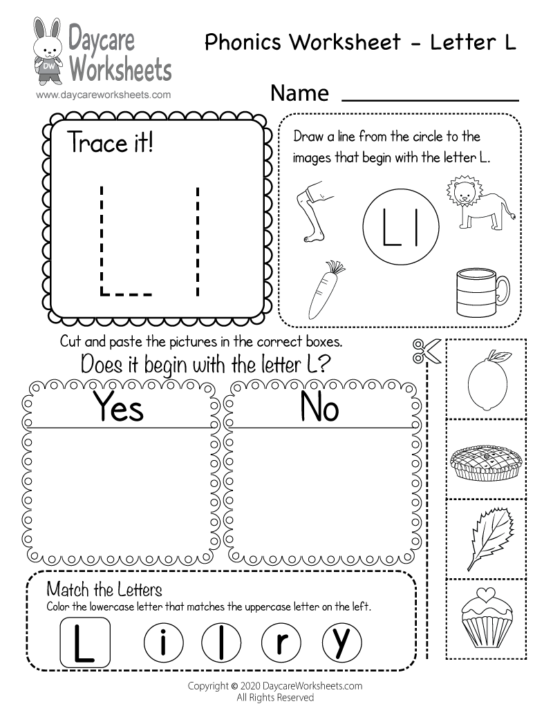 The Letter L Worksheets For Preschool