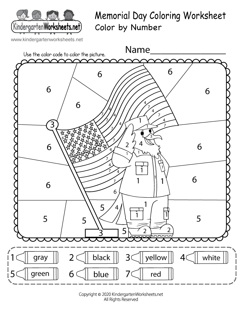 Memorial Day Worksheet For Preschool