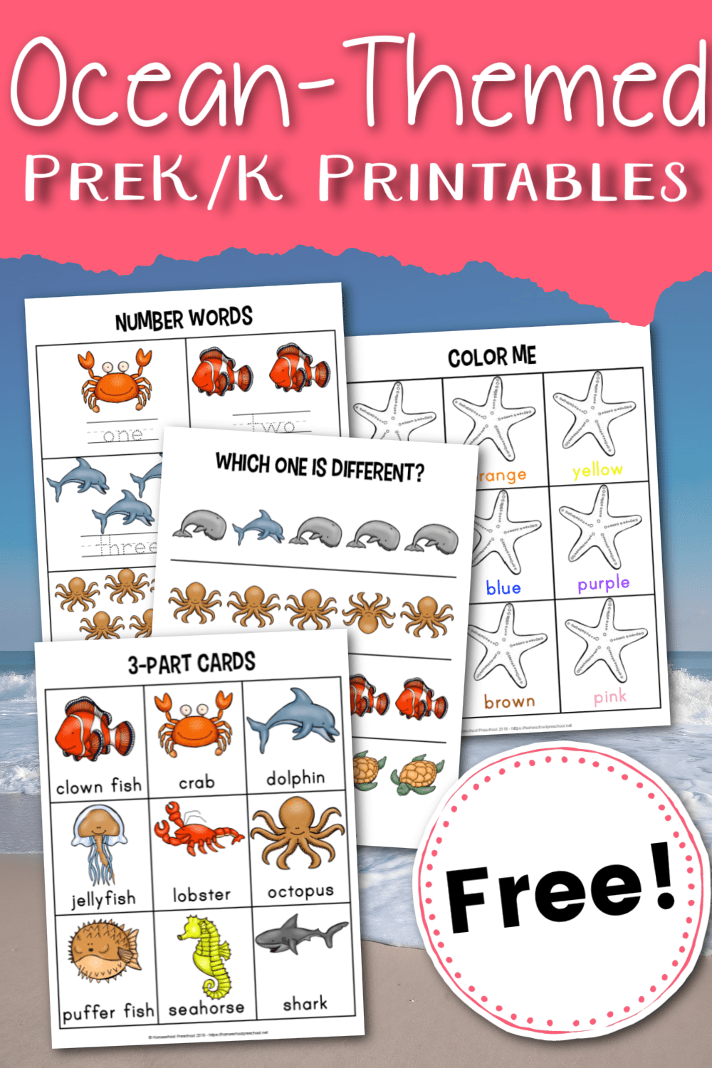 Beach Theme Preschool Printables
