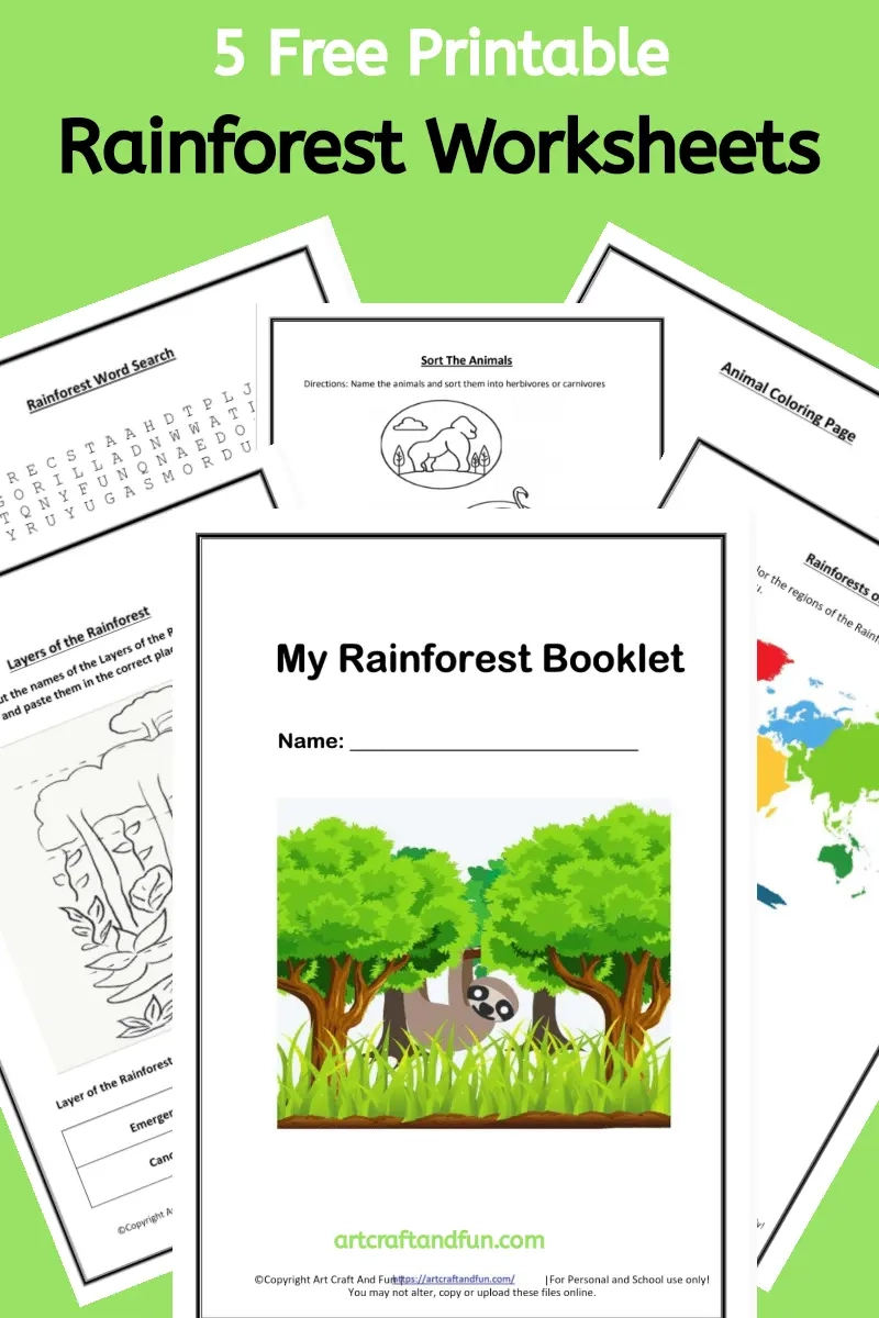Rainforest Preschool Art Printable