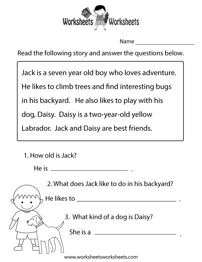 Free Printable Easy Reading Worksheets