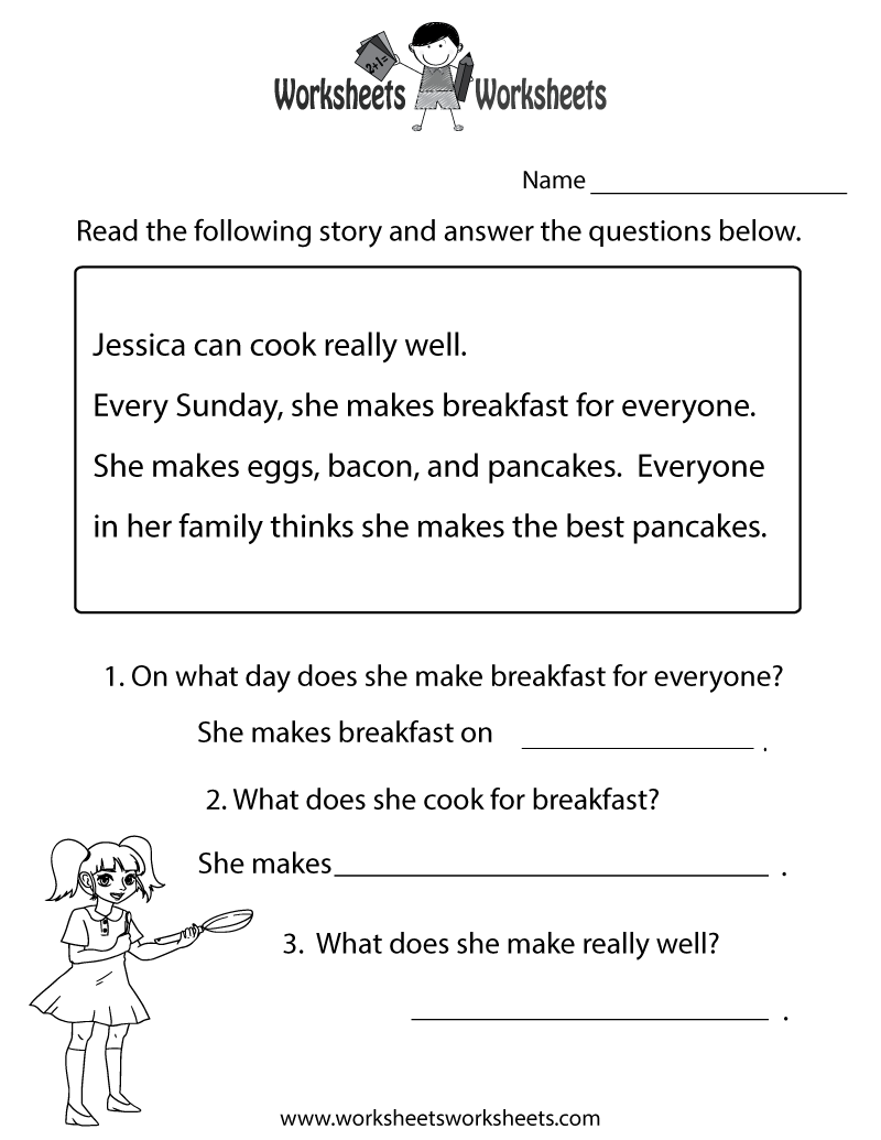 Printable Reading Comprehension Worksheets For Adults