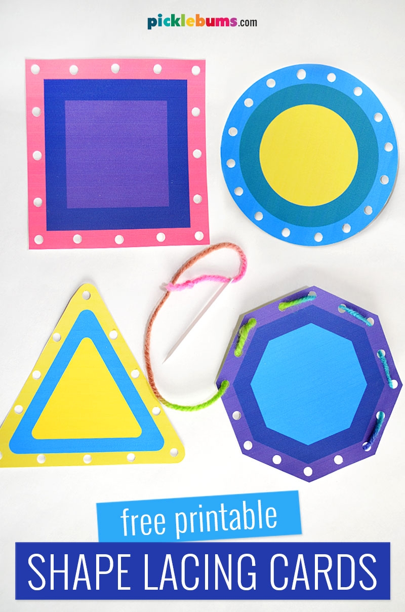 Free Printable Shape Lacing Cards Picklebums