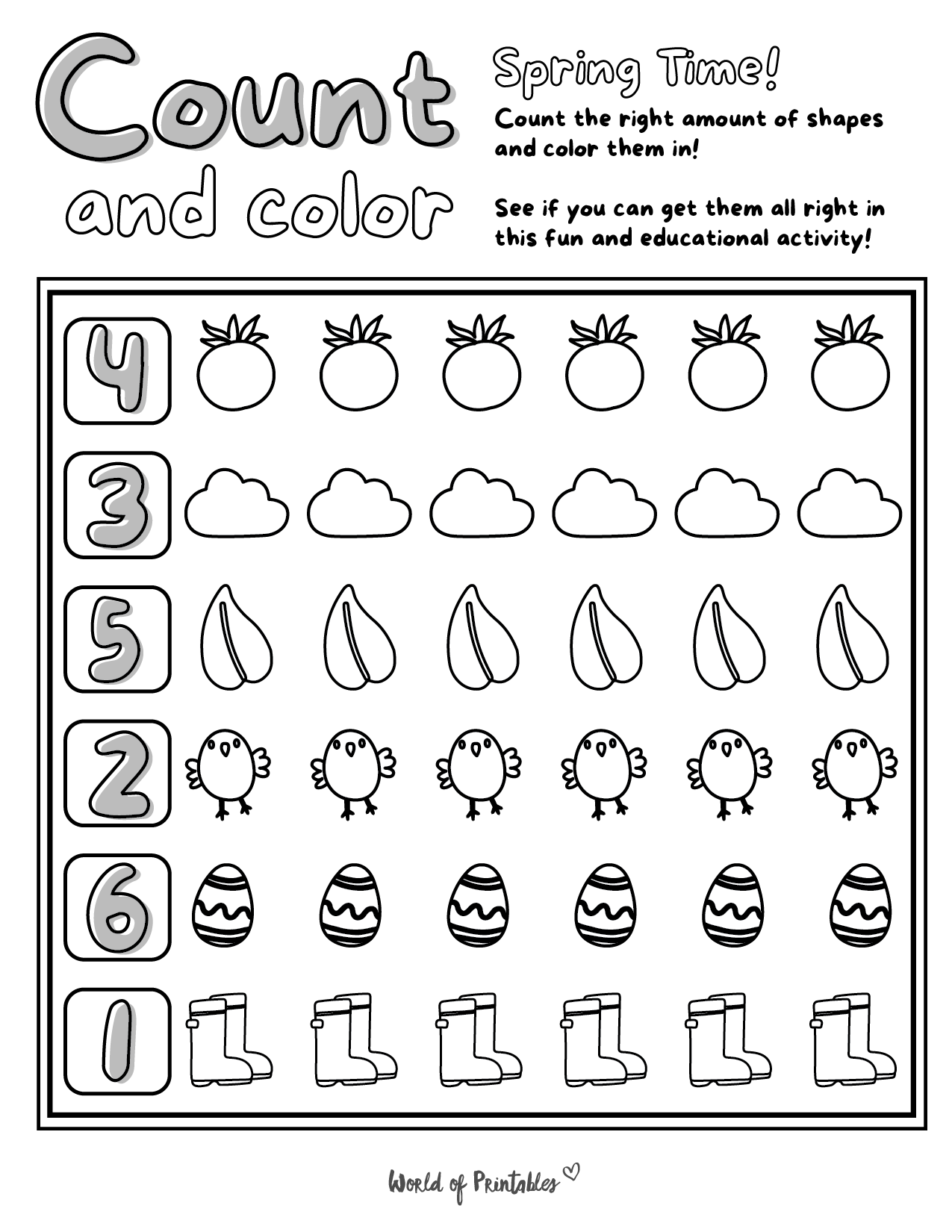 Free Printable Spring Activities Worksheets