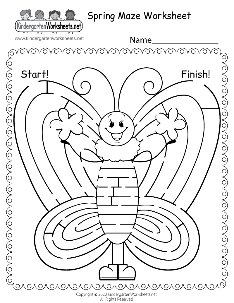 Free Printable Spring Maze Worksheet