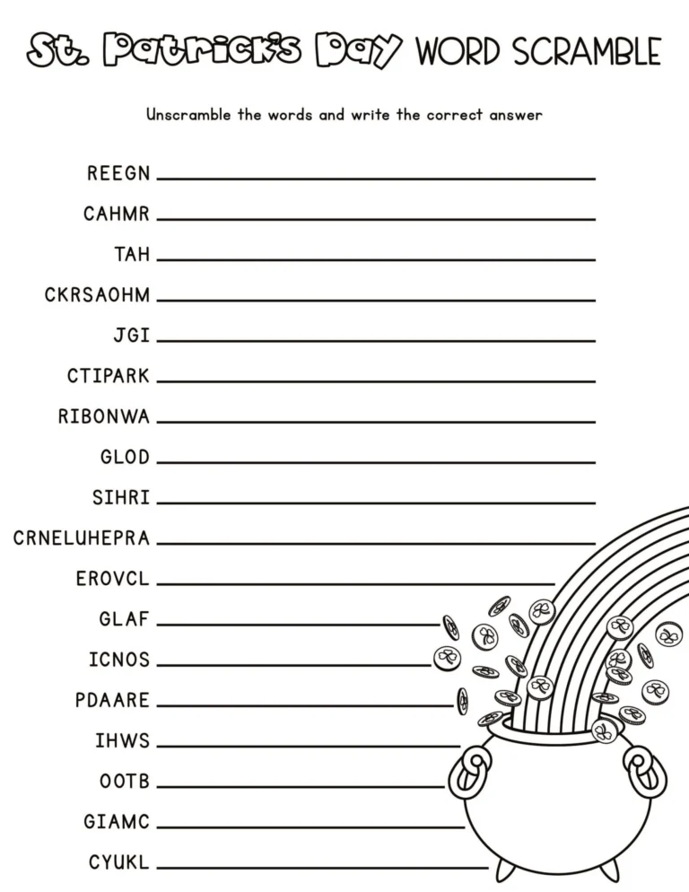 Free Printable St Patrick s Day Activity Sheets For Kids