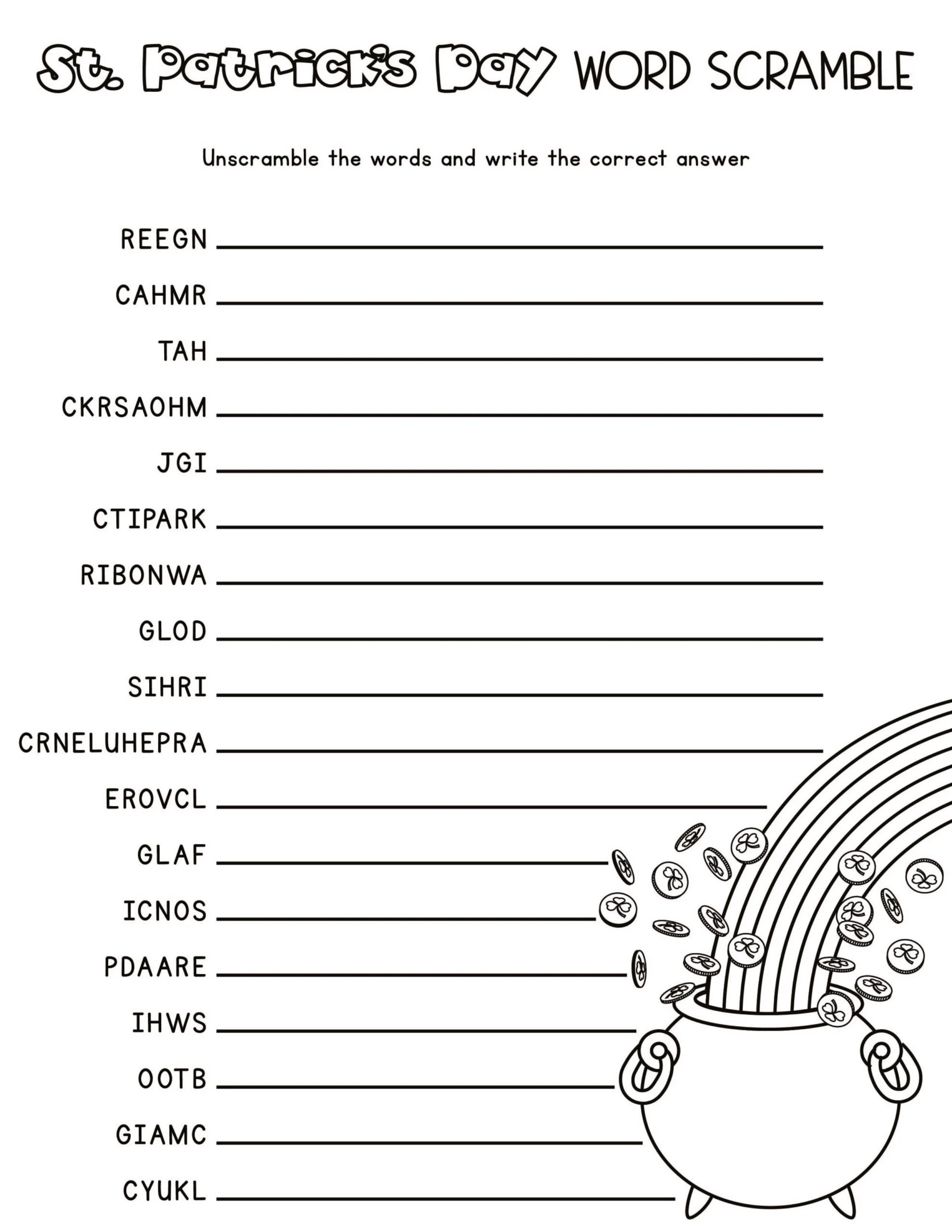 Free Printable St Patrick s Day Activity Sheets For Kids